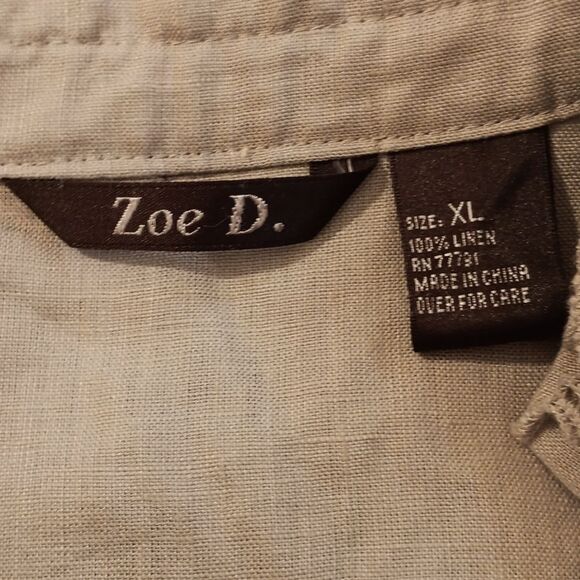 Zoe D. Ruffly Linen Top. Summer. Cruise - Picture 6 of 8